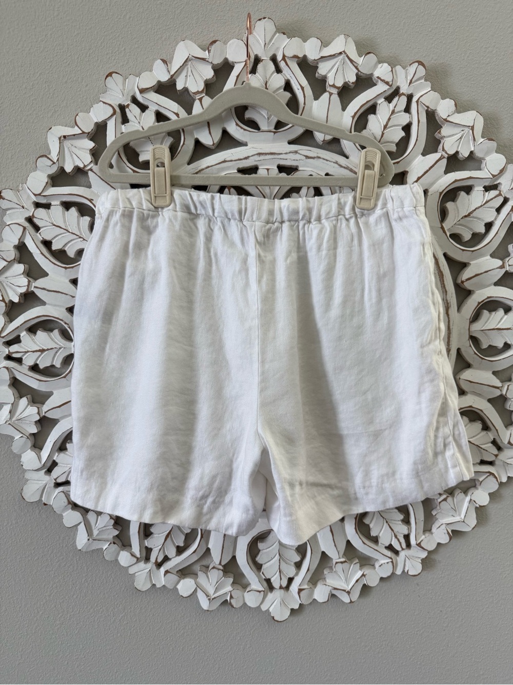 Ralph Lauren White Linen Blend Drawstring Shorts Summer Vacation Size Medium - Picture 3 of 5